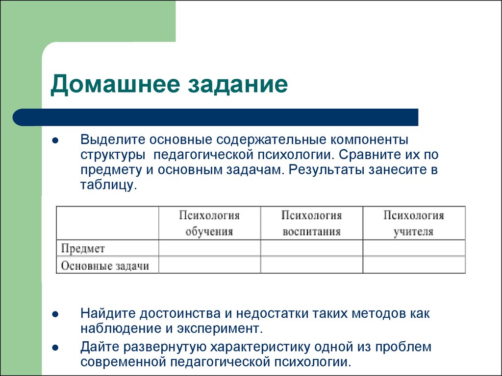 Задание выделите. Предмет, задачи, структура педагогической психологии таблица. Предмет задачи и структура педагогической психологии. Структура педагогической психологии таблица. Основные компоненты структуры педагогической психологии:.