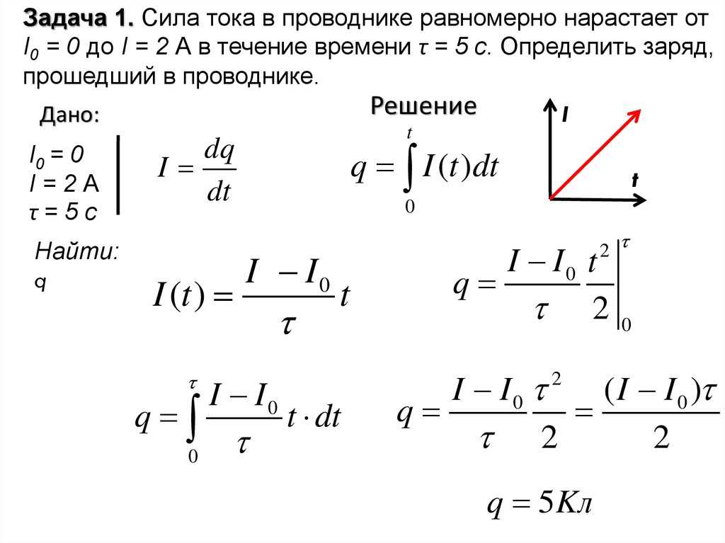 Сила тока 15 а. Сила тока в проводнике равномерно нарастает от 0 до 3 а в течение 10 с. Равномерное возрастание силы тока. Сила тока в проводнике равномерно возрастает от 0 до 2 а в течение 5 с. Определить заряд прошедший по проводнику.