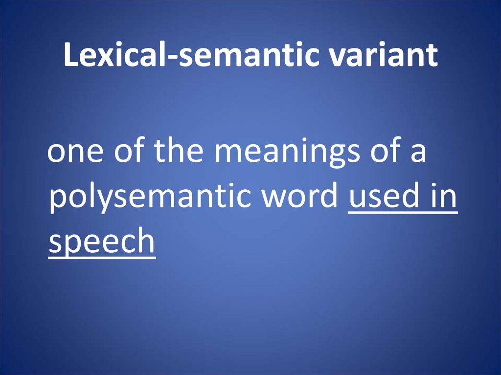 Lexical-semantic variant
