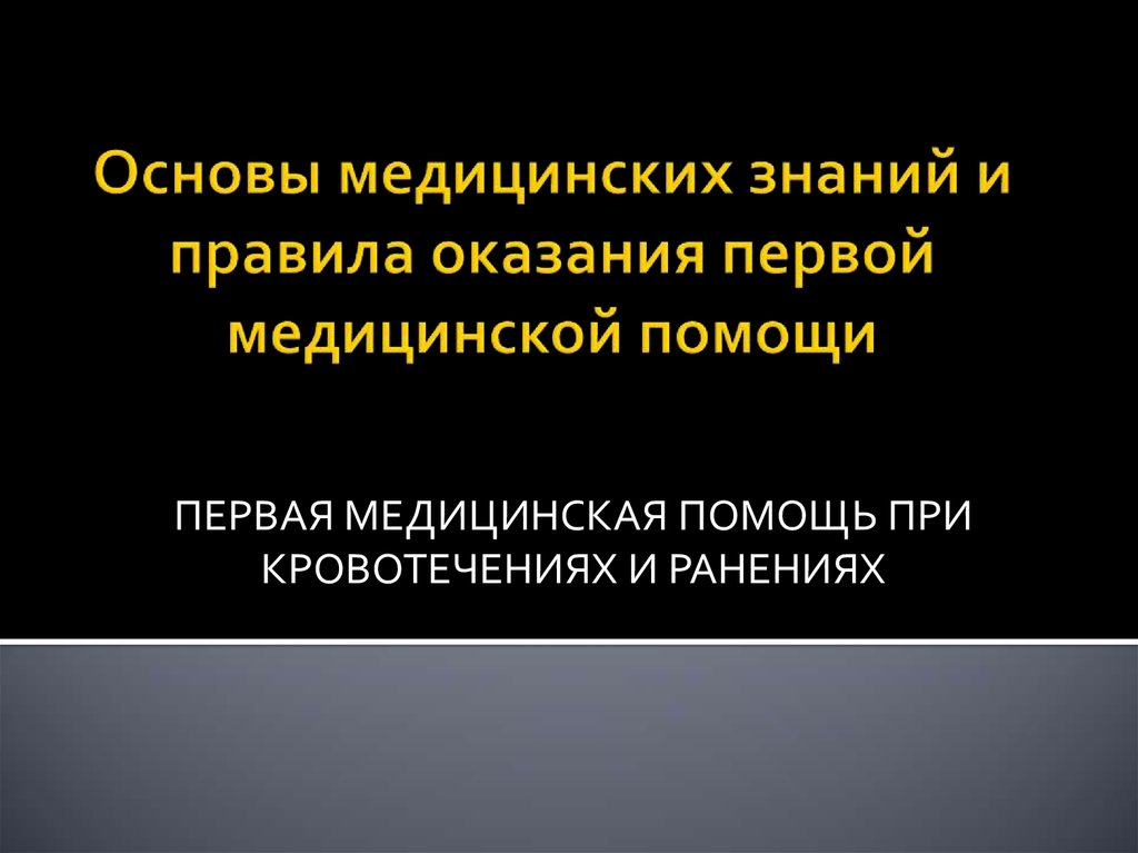 Презентация на тему основы медицинских знаний