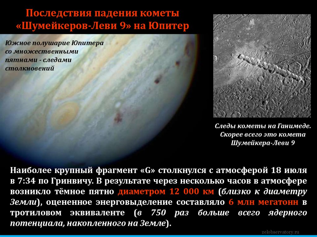 Последствия падения кометы «Шумейкеров-Леви 9» на Юпитер