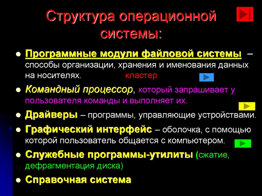 Перечислить осу. Структура операционных систем. Структураоперационноц системы. Структура ОС. Структура различных ОС.