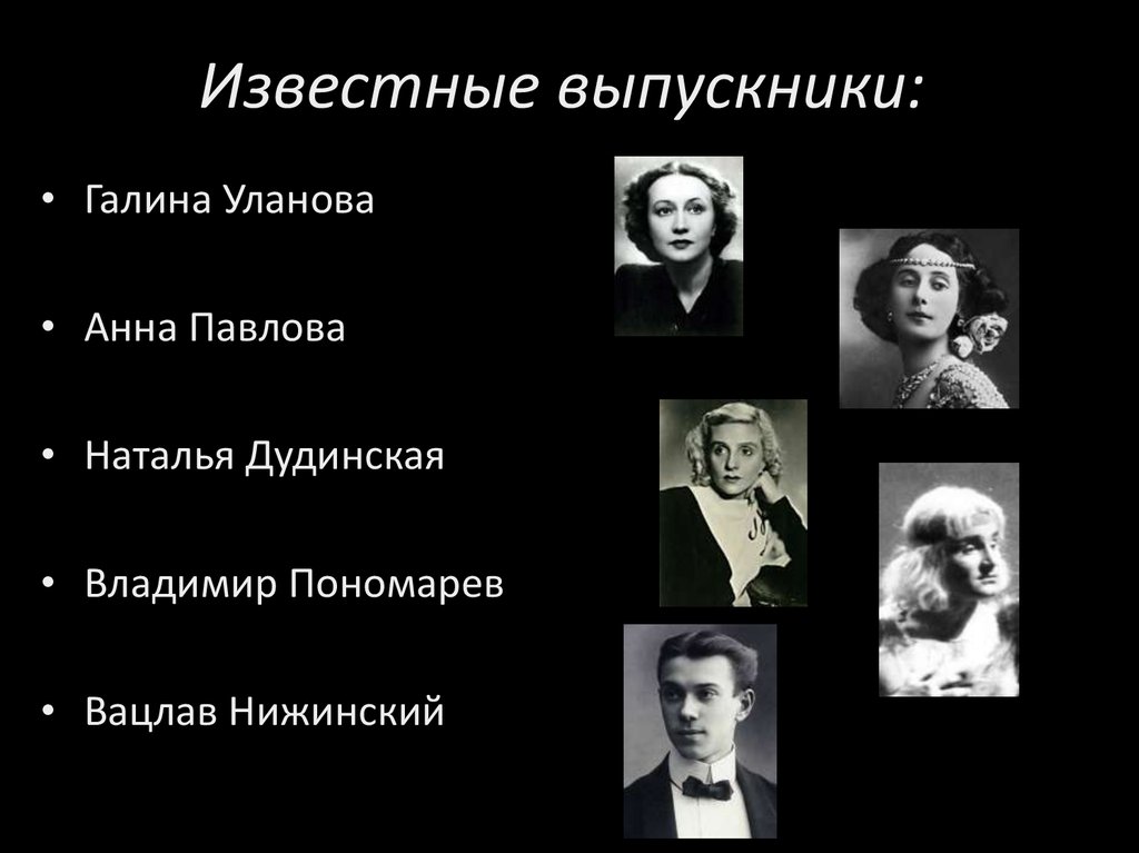 Известные выпускники: