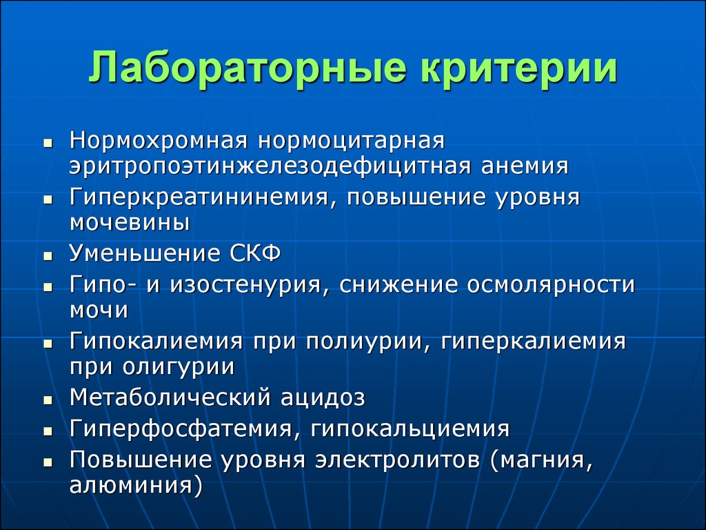 Лабораторные критерии. Гиперкалиемия лабораторные критерии. Гиперкреатининемия. Лабораторные критерии олигурии. Гиперкалиемия при анемии.