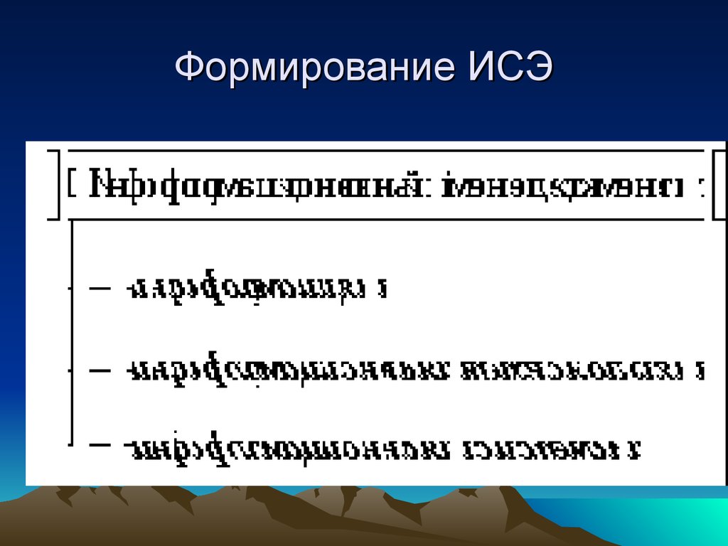 Формирование ИСЭ