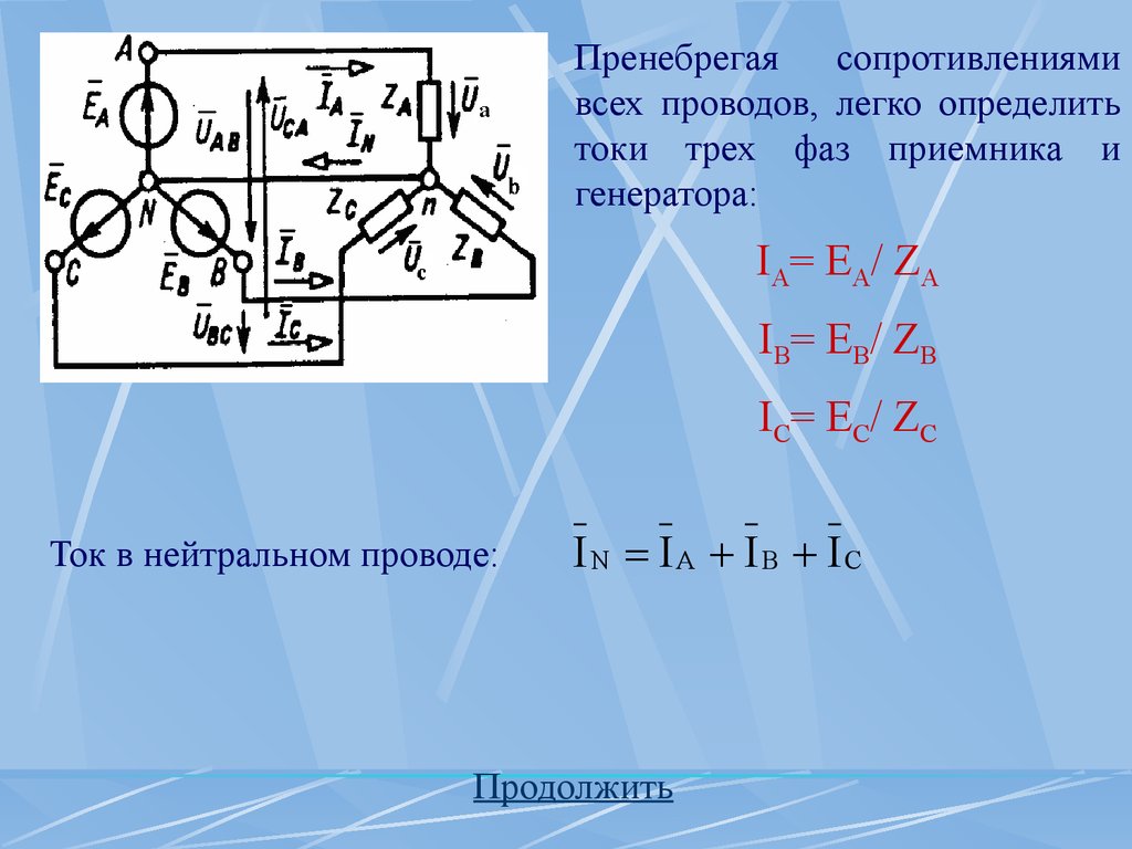 Определить линейный ток. Определение тока в нейтральном проводе.. Линейный провод в трехфазной цепи это. Ток в нейтральном проводе в трехфазных. Нейтральный ток в трехфазной цепи.