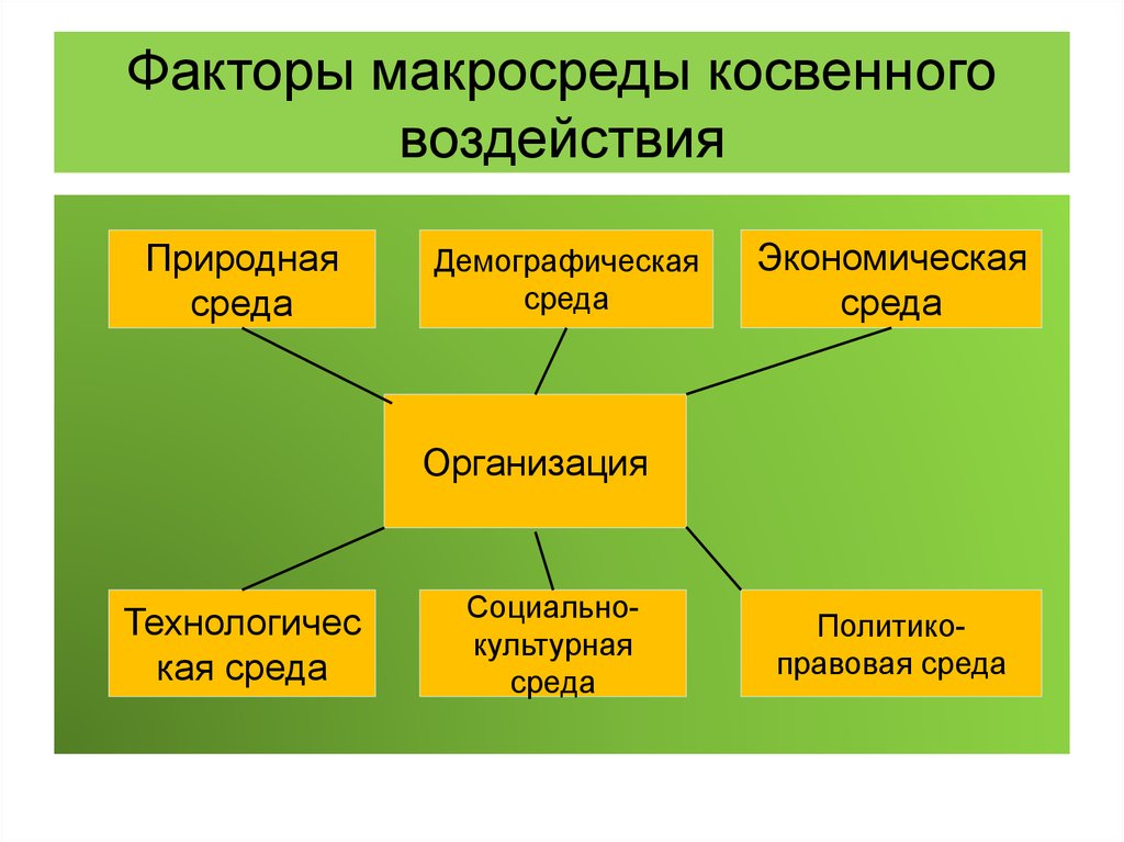 Состав природные социально экономические. Факторы внешней среды косвенного воздействия. Факторы макросреды. Факторам макросреды среды.