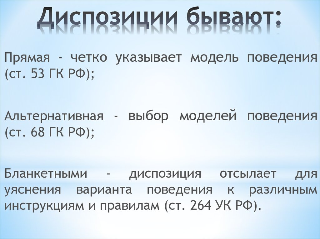 Диспозиция правонарушения