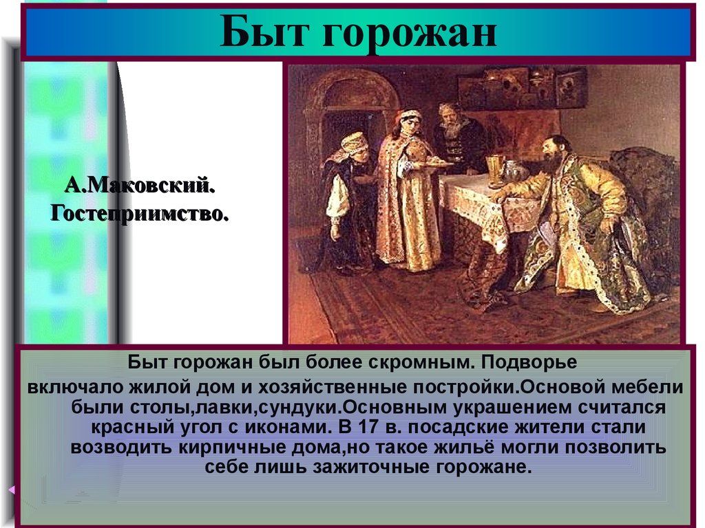 Повседневная жизнь народов россии в 17 веке. Культура и быт 17 века. Быт горожан. Быт горожан в XVII веке. Быт горожан в России.