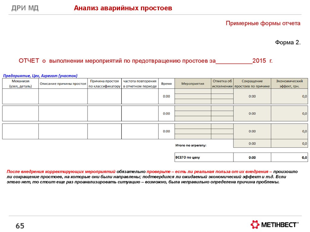 Акт простоя оборудования образец