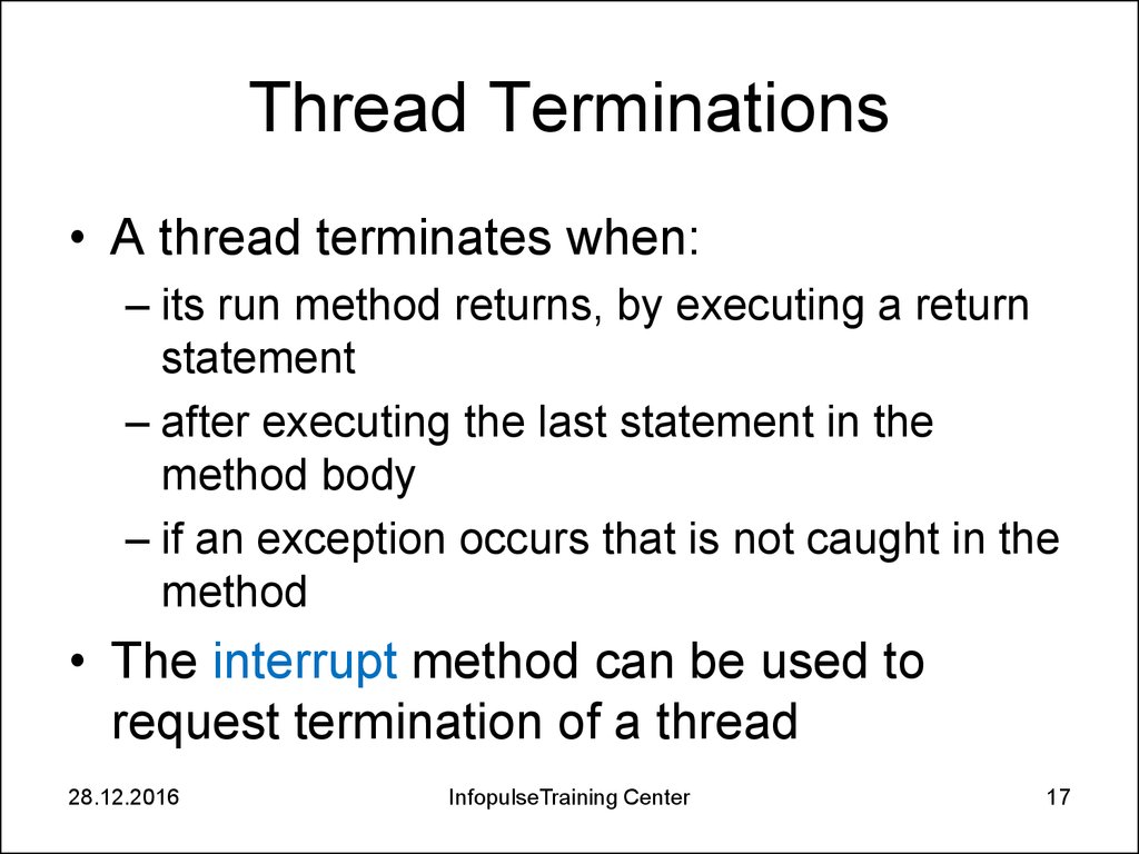 Thread Terminations