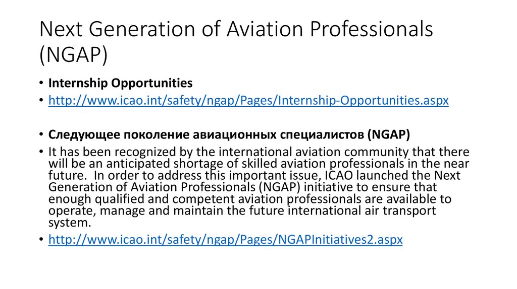 Next Generation of Aviation Professionals (NGAP)