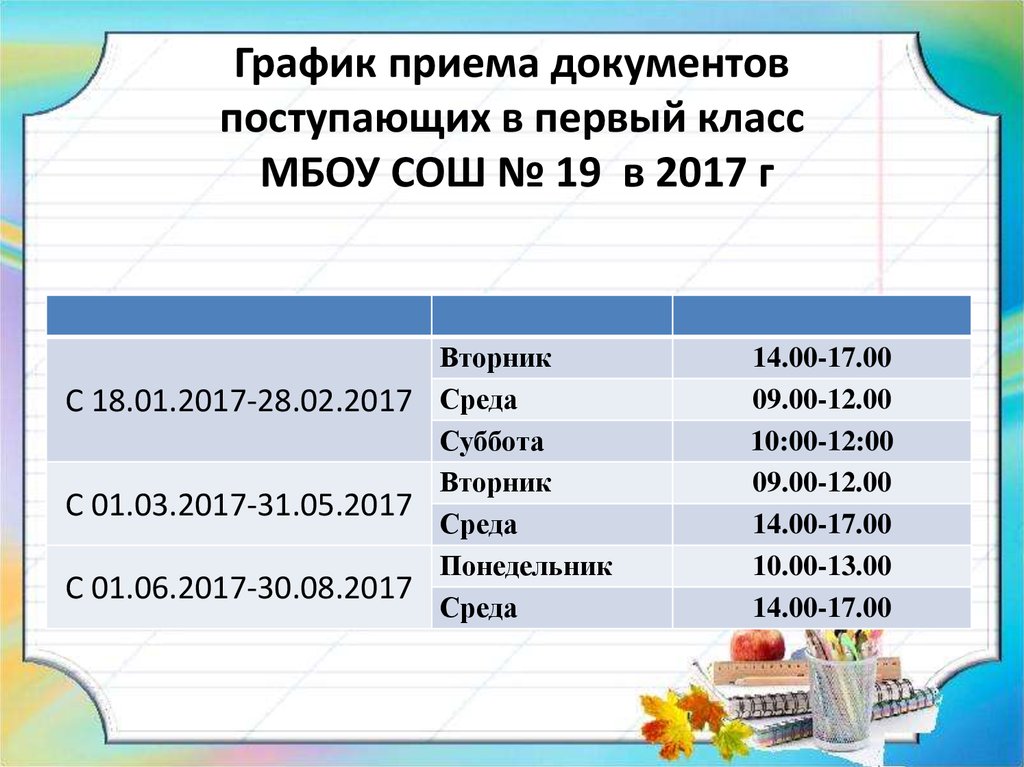 Какие документы для 1 класса в школу. Приём заявлений в первые классы. График приема в первый класс. График приема документов. Заявление о приеме в первый класс.