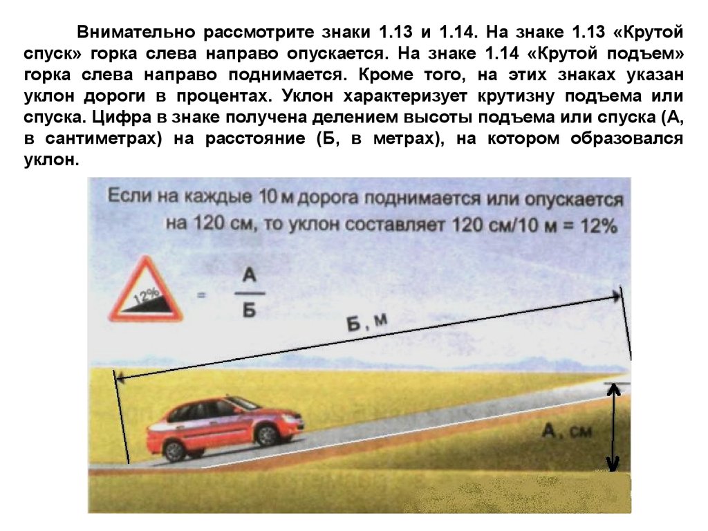 Уклон автомобиля. Уклон автодороги. Знак уклона дороги. Измерение уклона дороги. Уклон дороги в процентах.