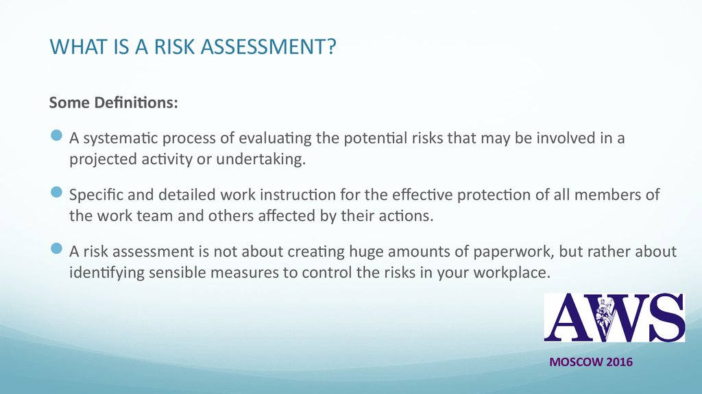 WHAT IS A RISK ASSESSMENT?