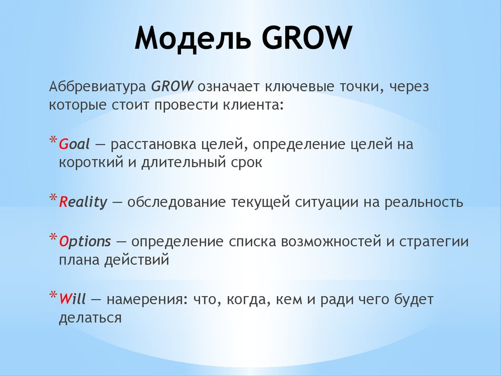 Модель grow