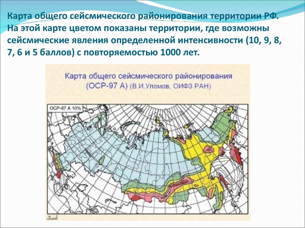 Карта общего сейсмического районирования республики казахстан