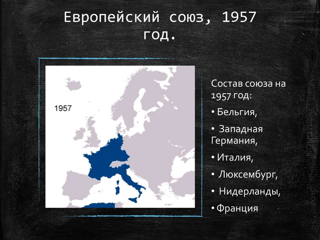 Основатели ес. Европейский Союз 1957. Карта ЕС 1957. Европейский Союз состав. Европейский экономический Союз 1957.