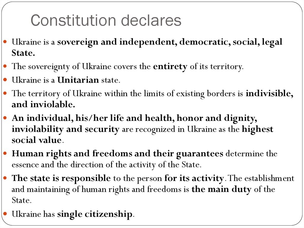 Constitution declares