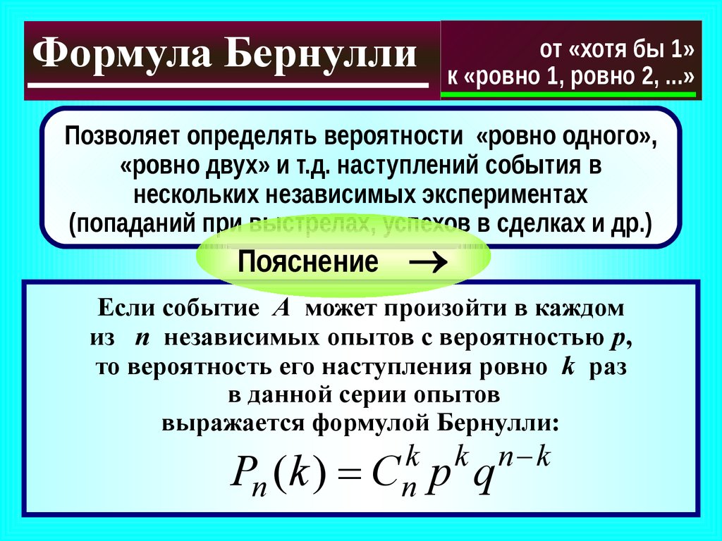 Задачи на схему бернулли