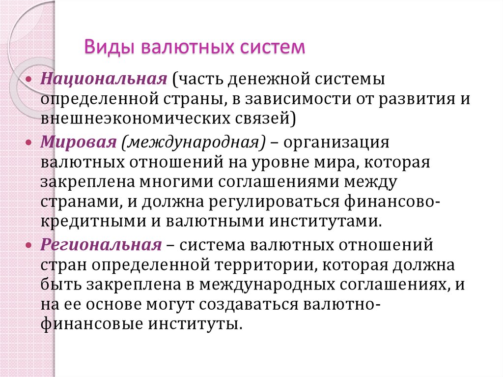 Виды валютных. Виды валютных систем. Международные валютные системы виды. Валютная система виды элементы. Основные виды валютной системы.