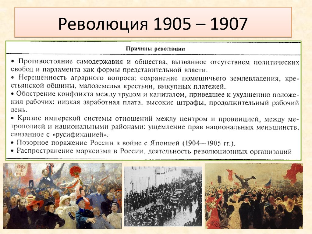 Революция 1905 года суть