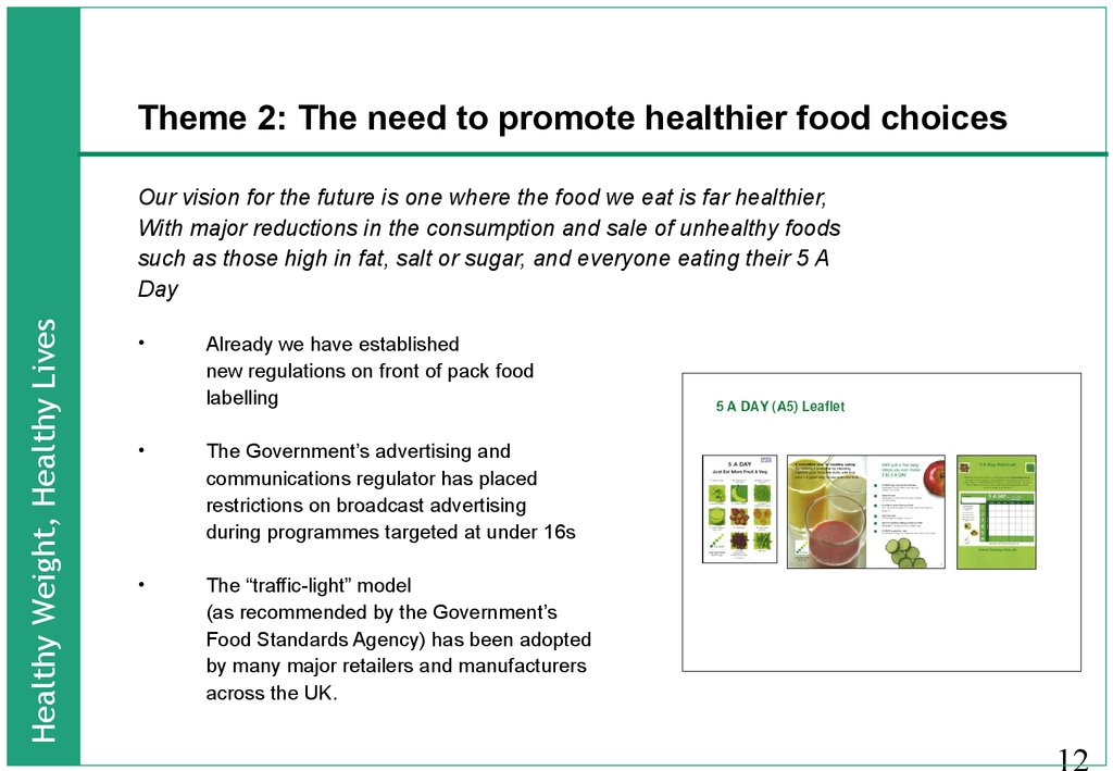 Theme 2: The need to promote healthier food choices