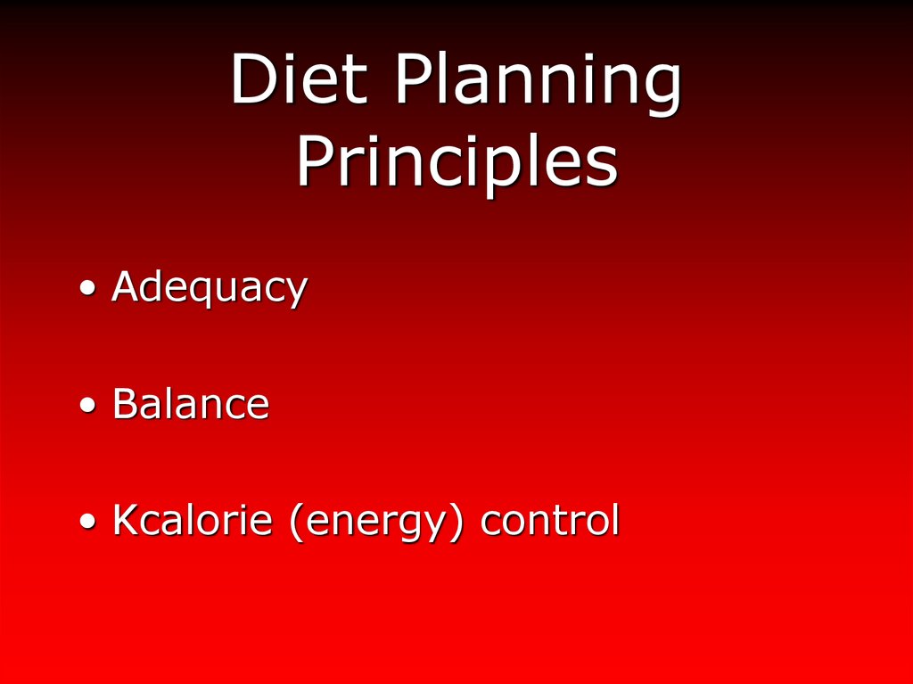 Diet Planning Principles