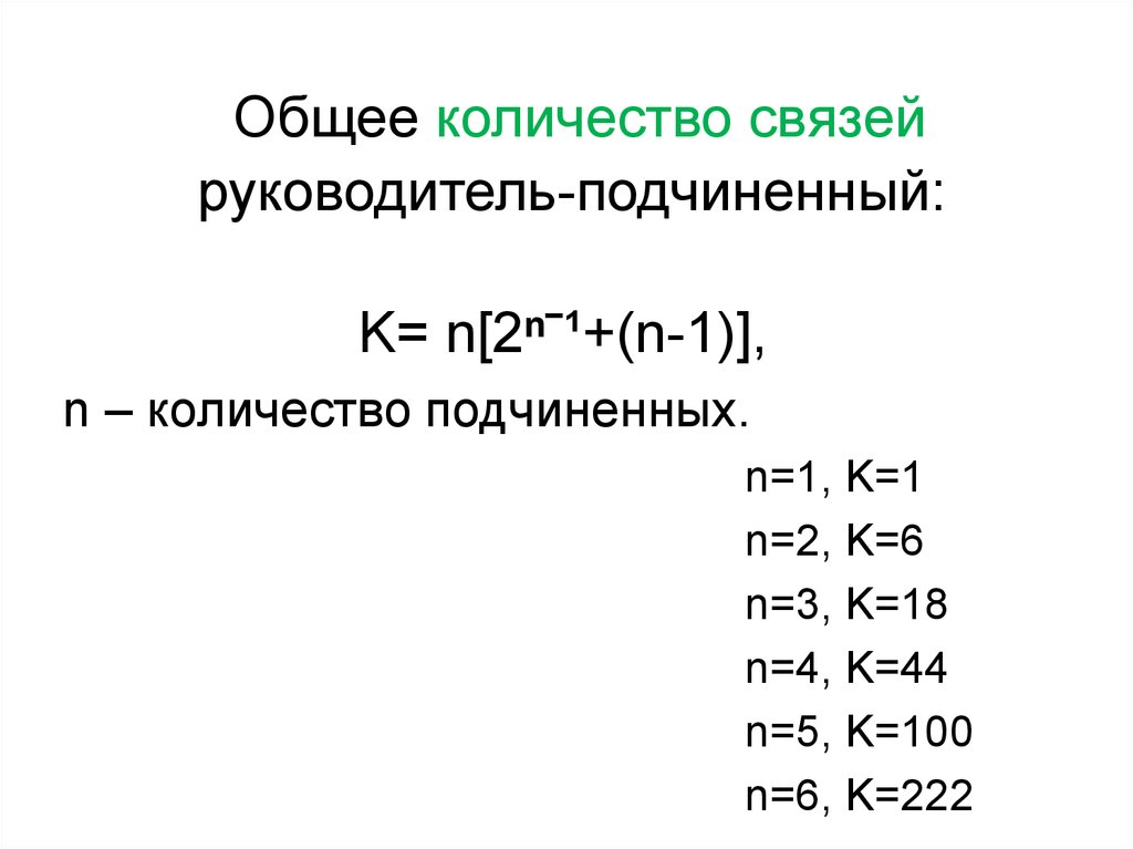 Подчиненное количество. Общая численность подчиненных.