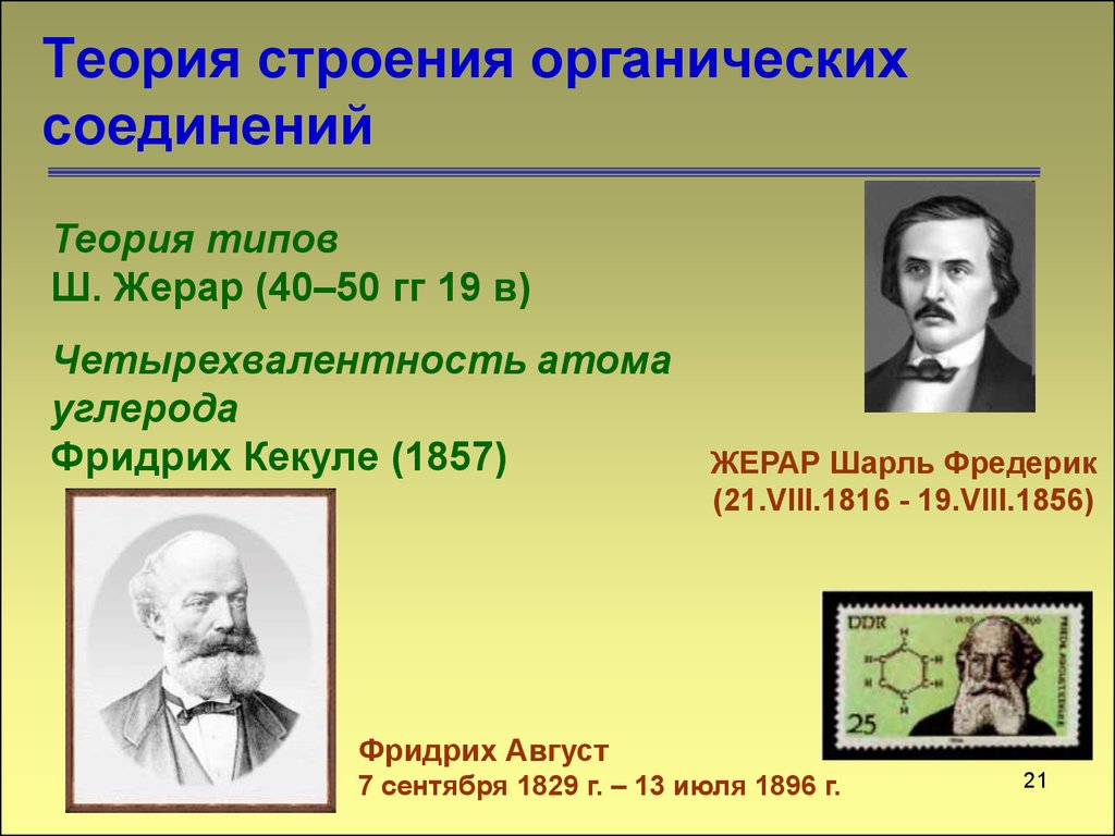 Теория 21. Теория органического строения. Теория строения органических веществ. Теория органических соединений. Теория типов в химии.