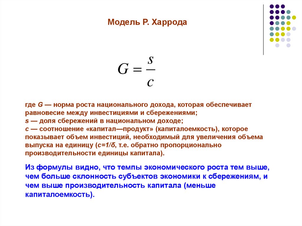 Модель домара и харрода презентация