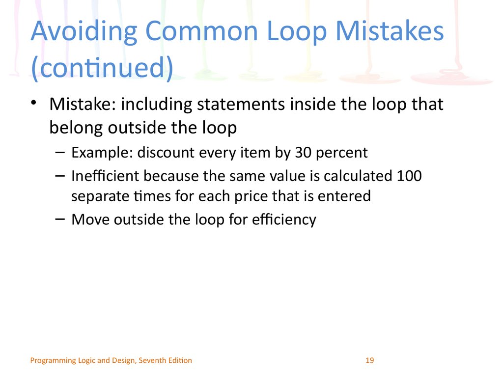 Avoiding Common Loop Mistakes (continued)
