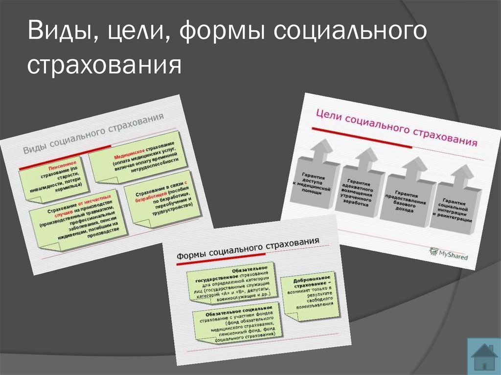 Виды социальных форм. Формы организации социального страхования. Цели социального страхования. Социальное страхование виды цели. Виды страхования цель.