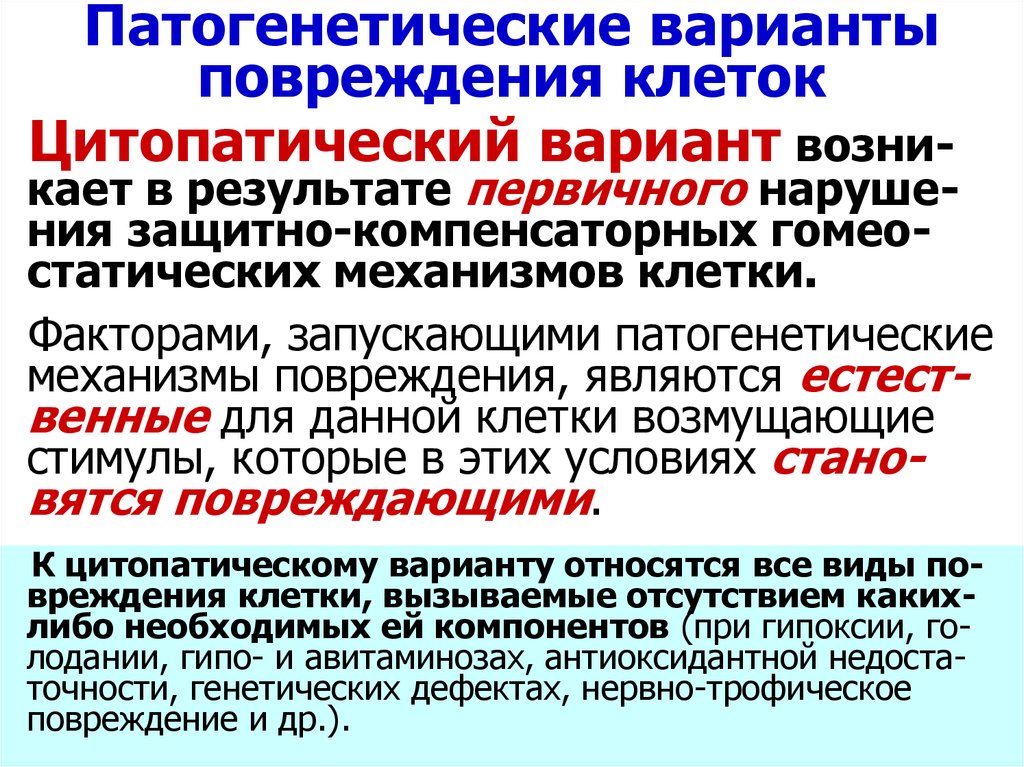 Варианты клеток