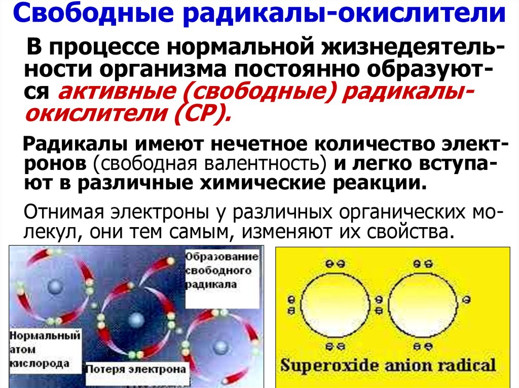 Свободные радикалы картинки для презентации