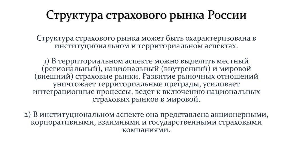 Презентация на тему страховой рынок россии