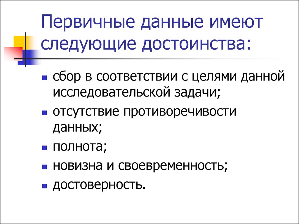 Первичные данные исследований