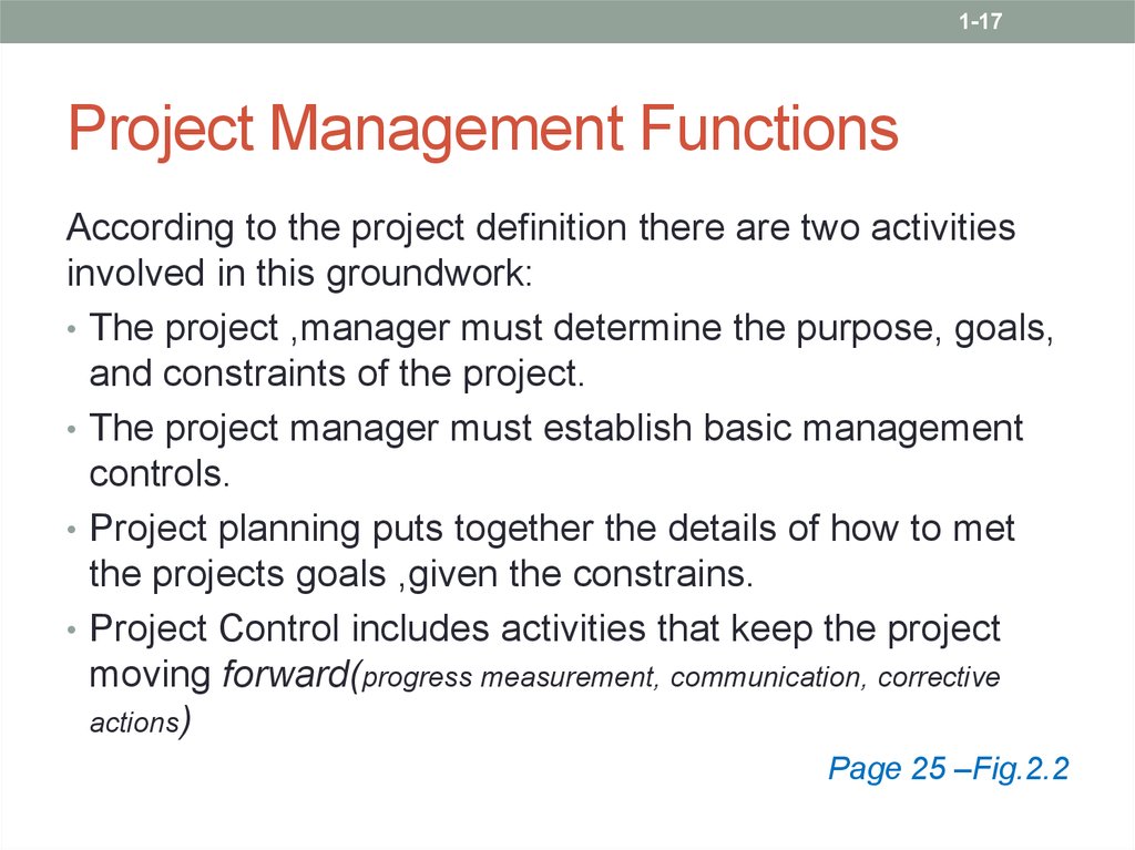 Project Management Functions