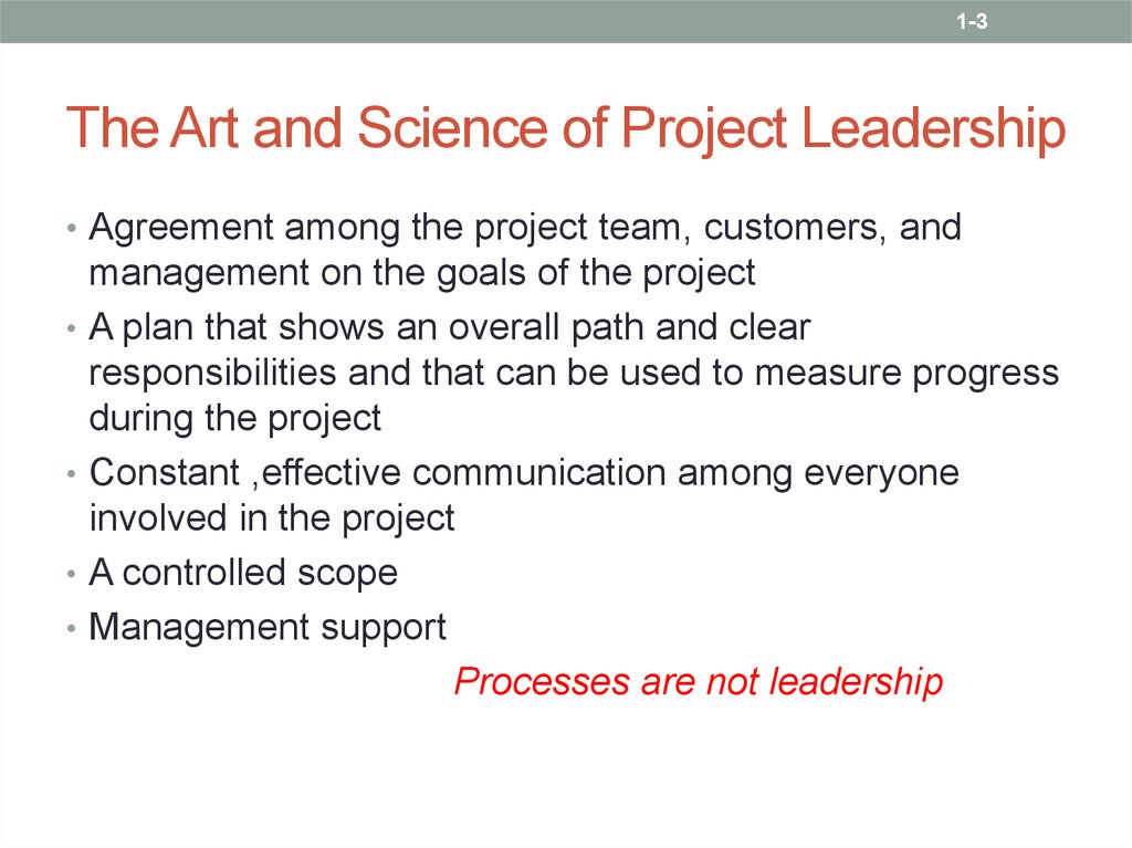 The Art and Science of Project Leadership
