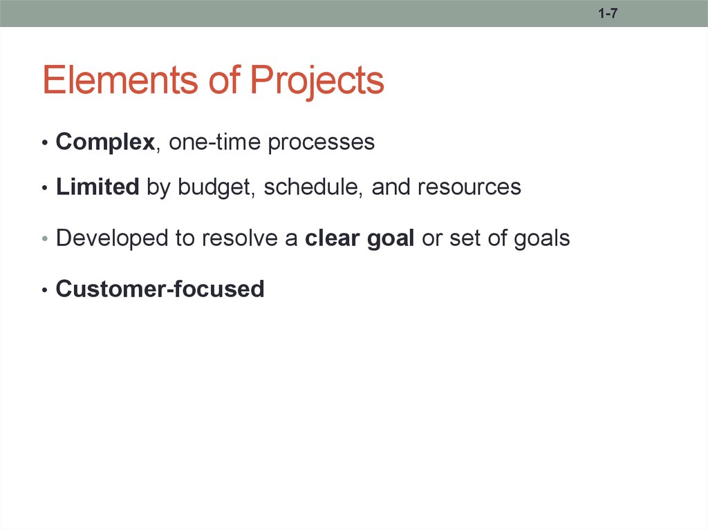 Elements of Projects