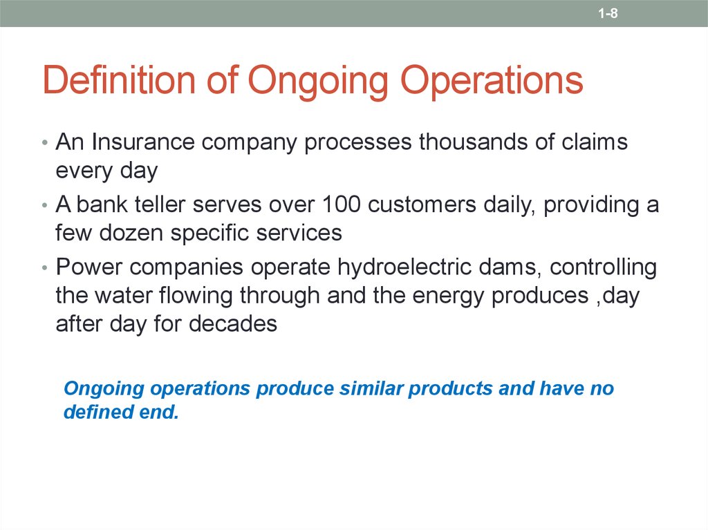 Definition of Ongoing Operations