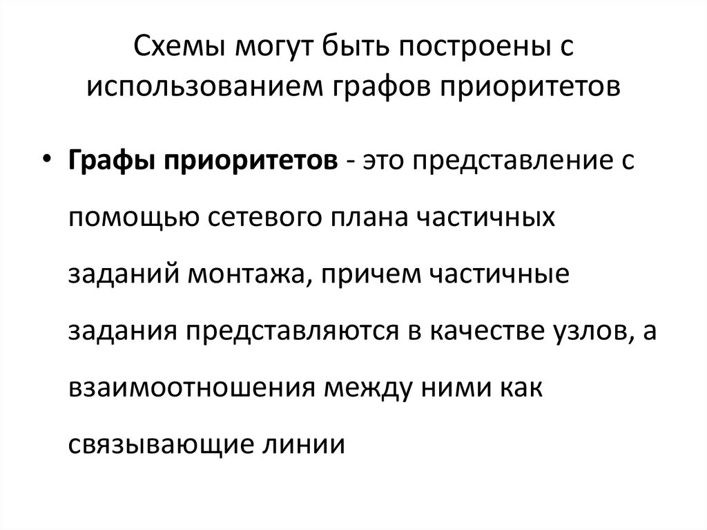 Схемы могут быть построены с использованием графов приоритетов