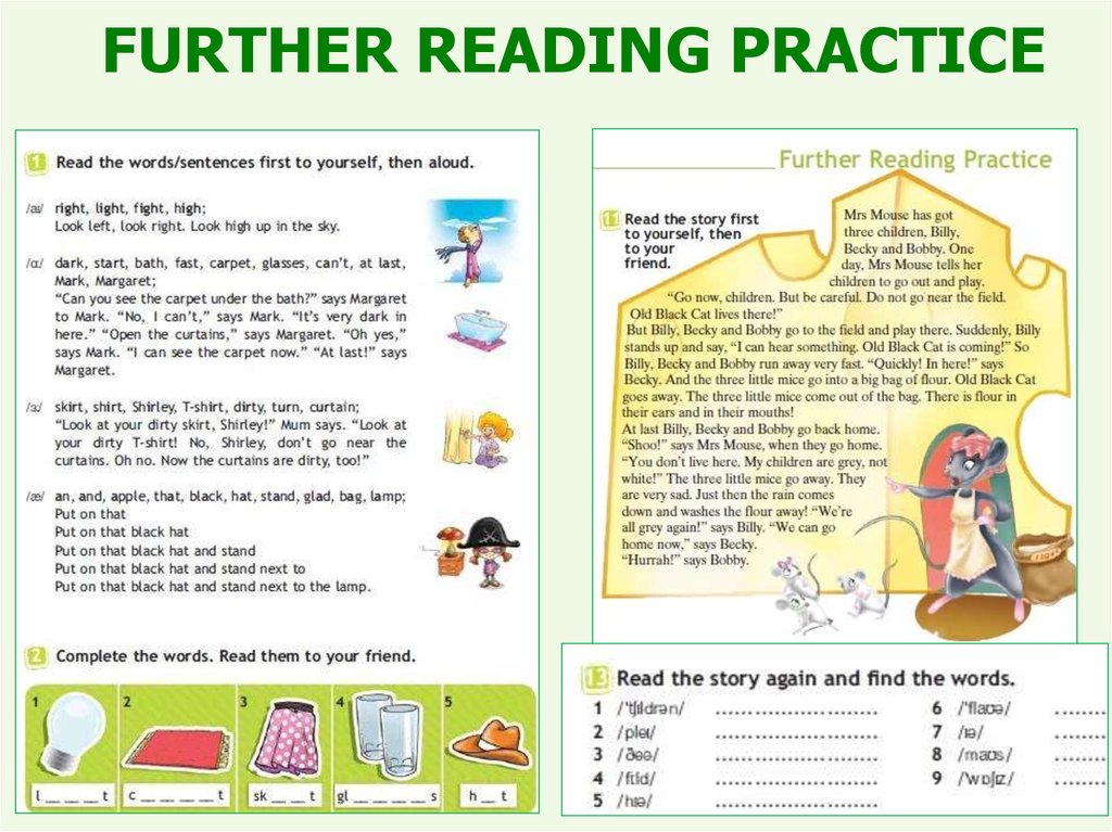 Further reading practice.