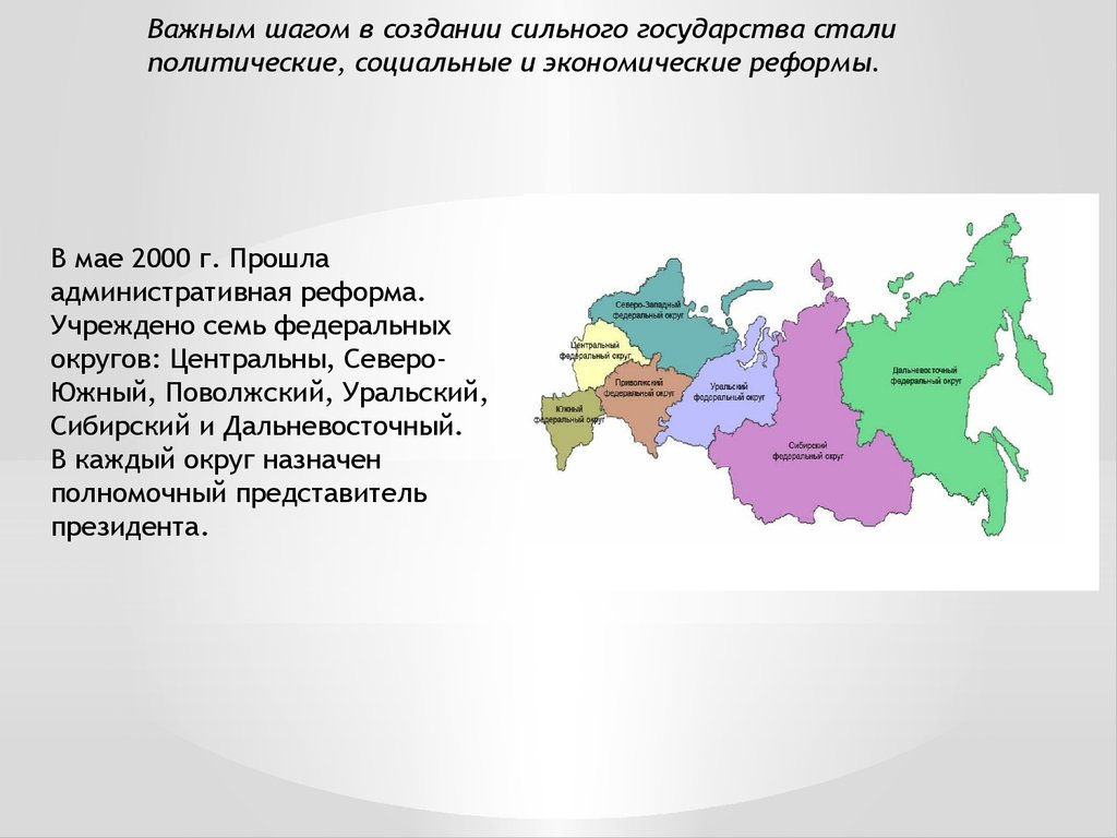 Создание семи федеральных округов год