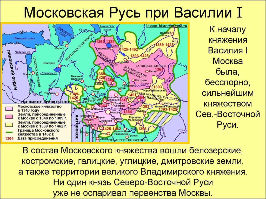 Территория московского княжества к началу 14 века карта