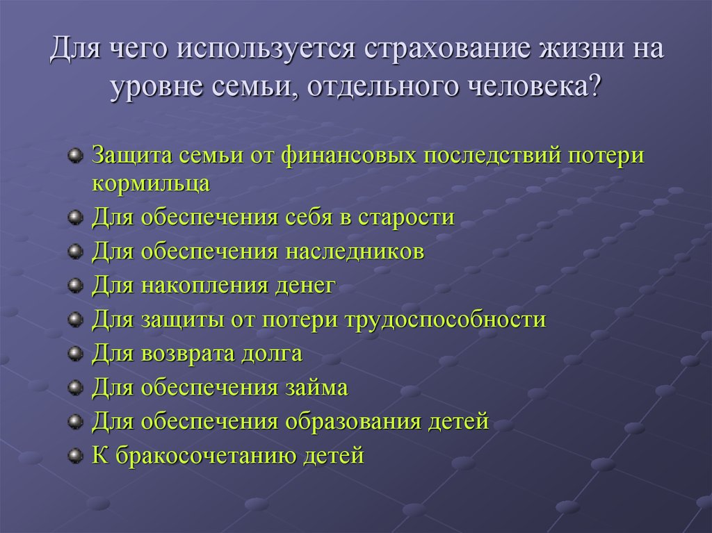 Как использовать страхование в повседневной жизни презентация