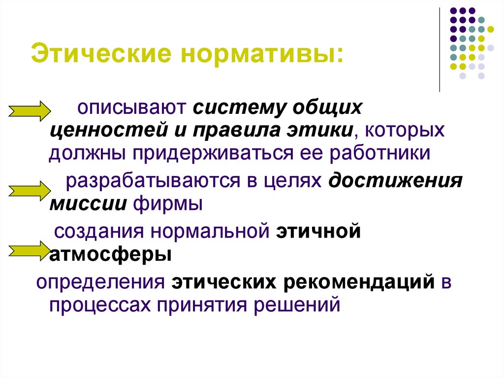 Этические нормативы: