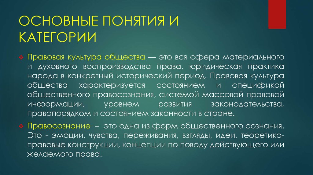 ОСНОВНЫЕ ПОНЯТИЯ И КАТЕГОРИИ