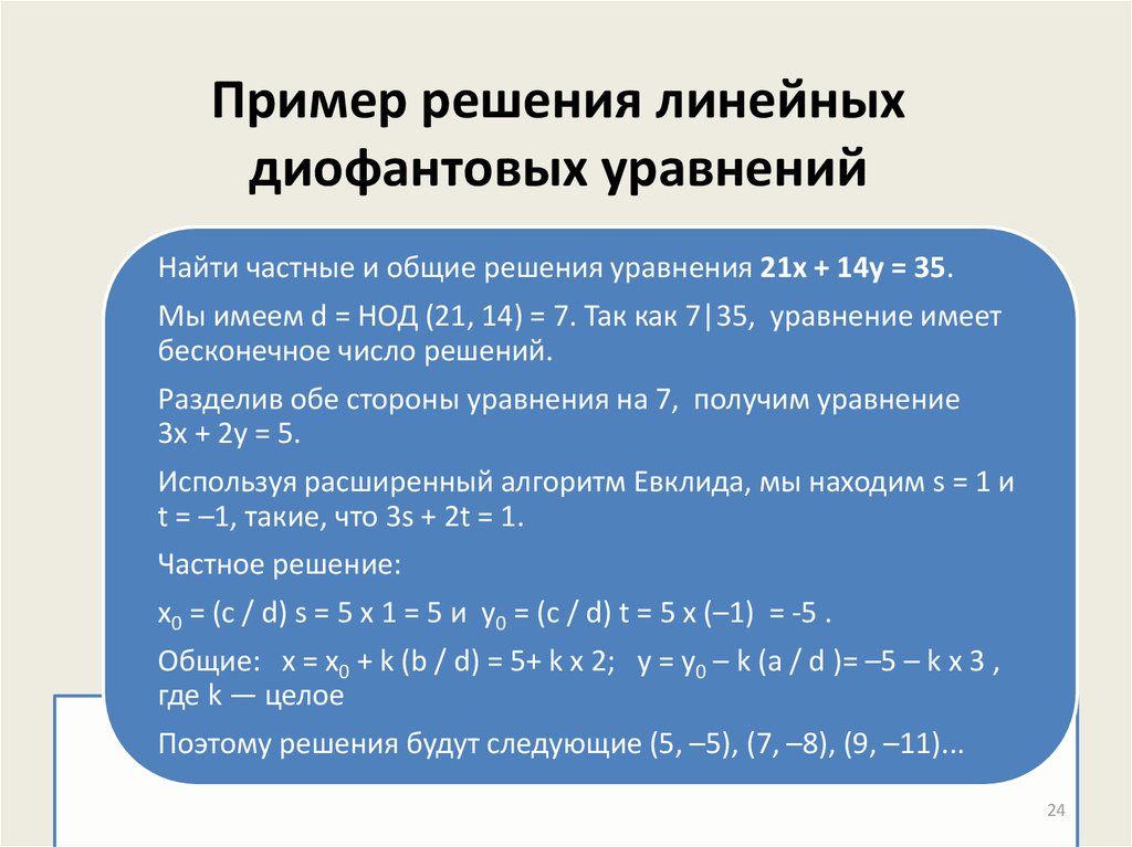 Диофантовы уравнения 7 класс презентация