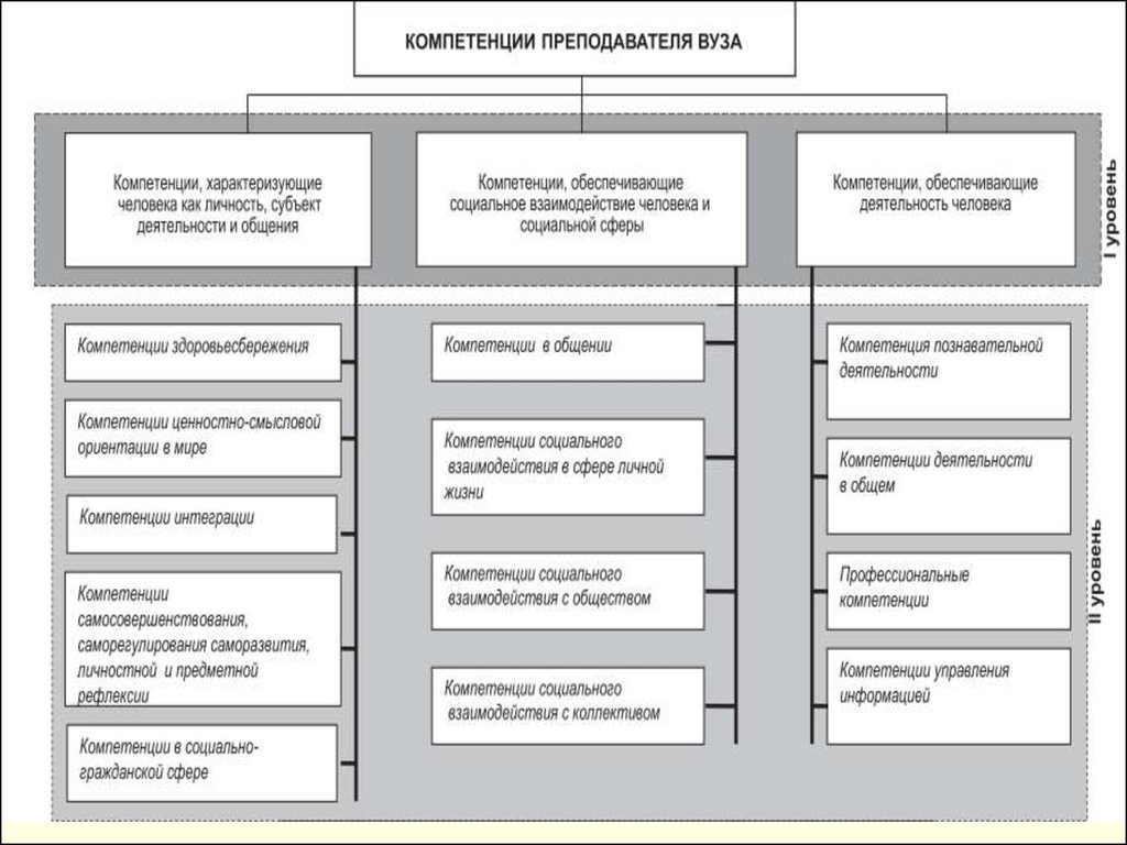 Навыки государственного управления. Компетентности преподавателя вуза. Структура компетенции педагога.